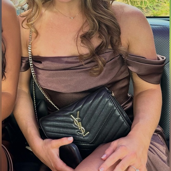 Birdy Grey Mia Convertible Dress Size Small 
Shiny Satin Chocolate Brown - Picture 5 of 8